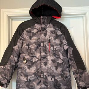 ZeroXposur Black and Gray Camouflage 3-in-1 Puffer Jacket